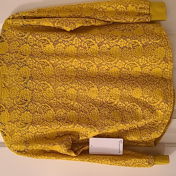 EYESHADOW GIRLS YELLOW LACE TOP WITH ATTACHED CAMI SIZE XL - Picture 10 of 11